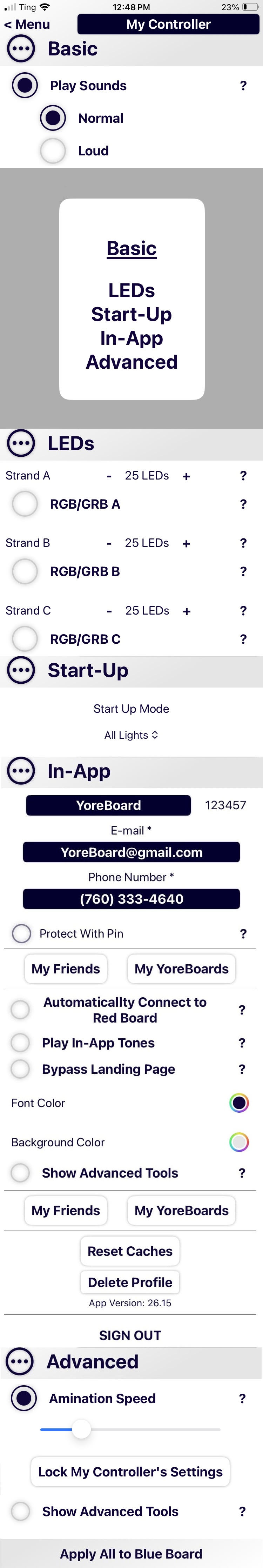 UI for adjusting YoreBoard settings