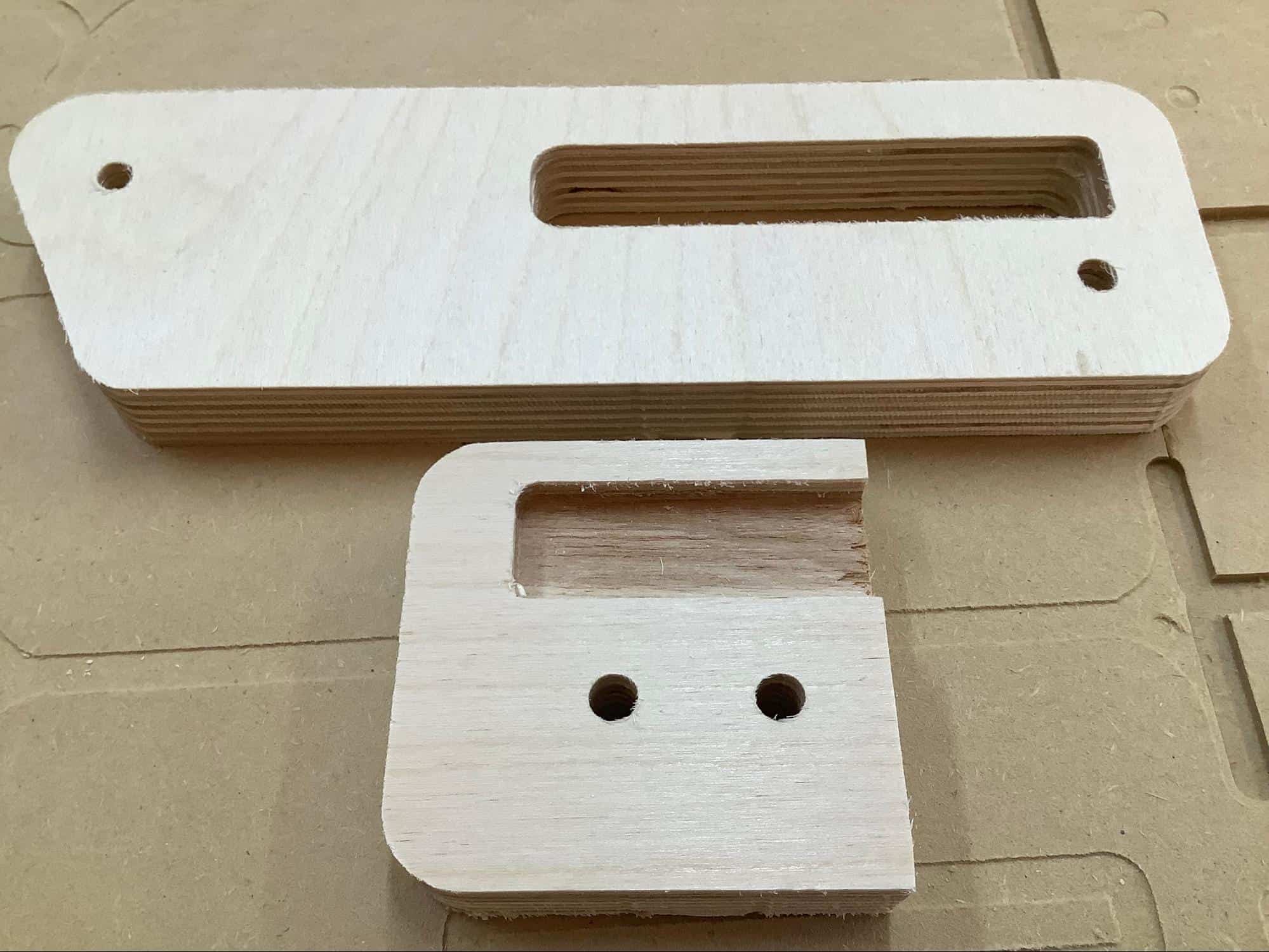 Image showing the leg and foot beef components of a cornhole board.