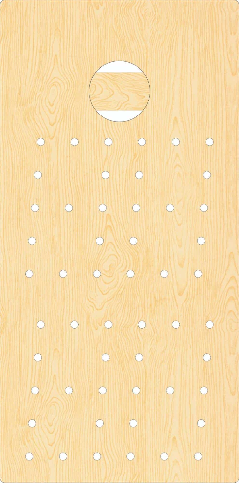 Illustration of a potential 7-Segment LED layout on a YoreBoard cornhole board.