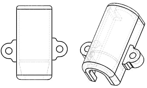 3D model of a YoreBoard LED screw down mount.