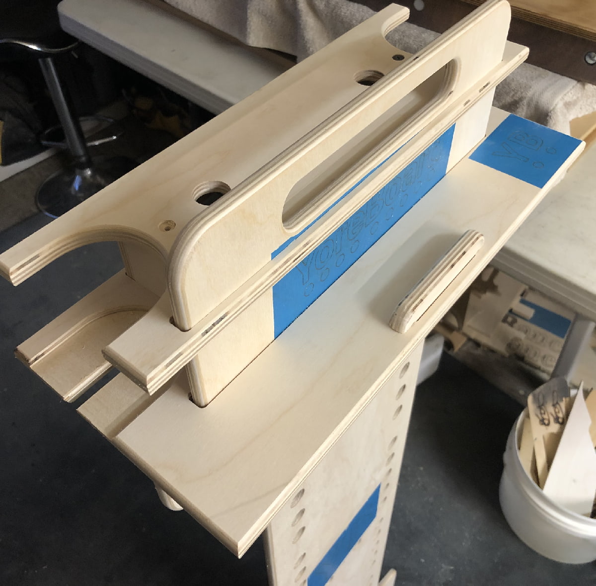 Image of electronics box installed onto YoreBoard score tower.