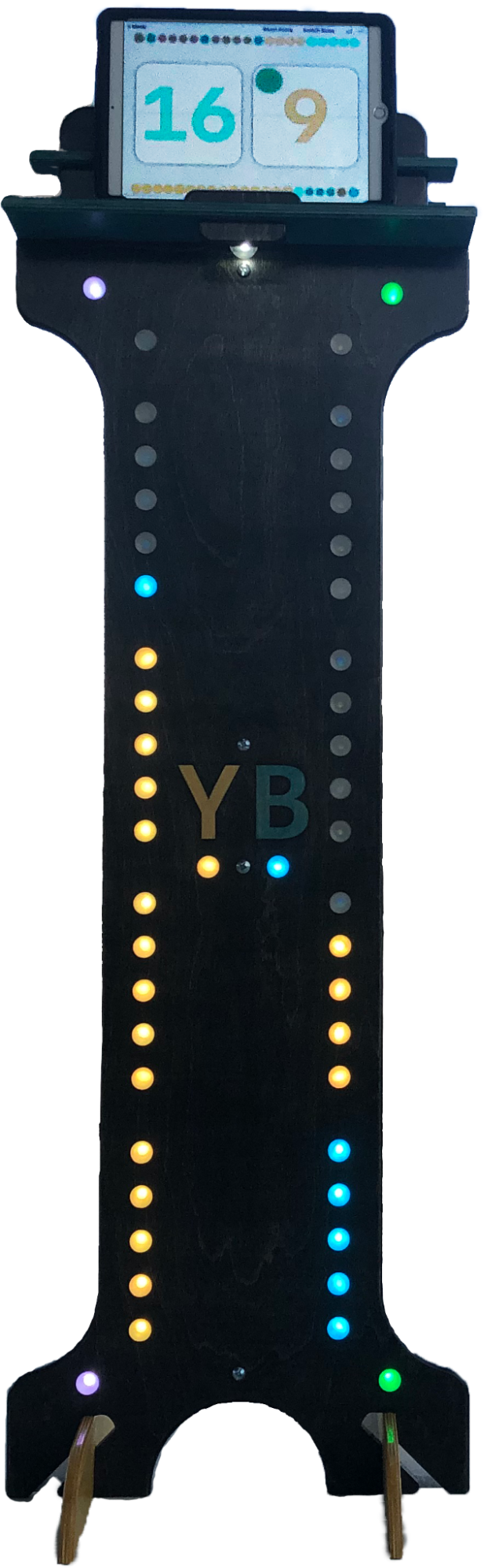 Front image of finished YoreBoard score tower.