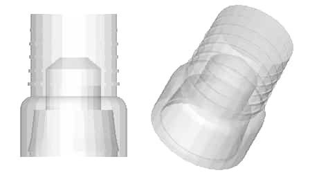 3D model of a YoreBoard LED cap mount.